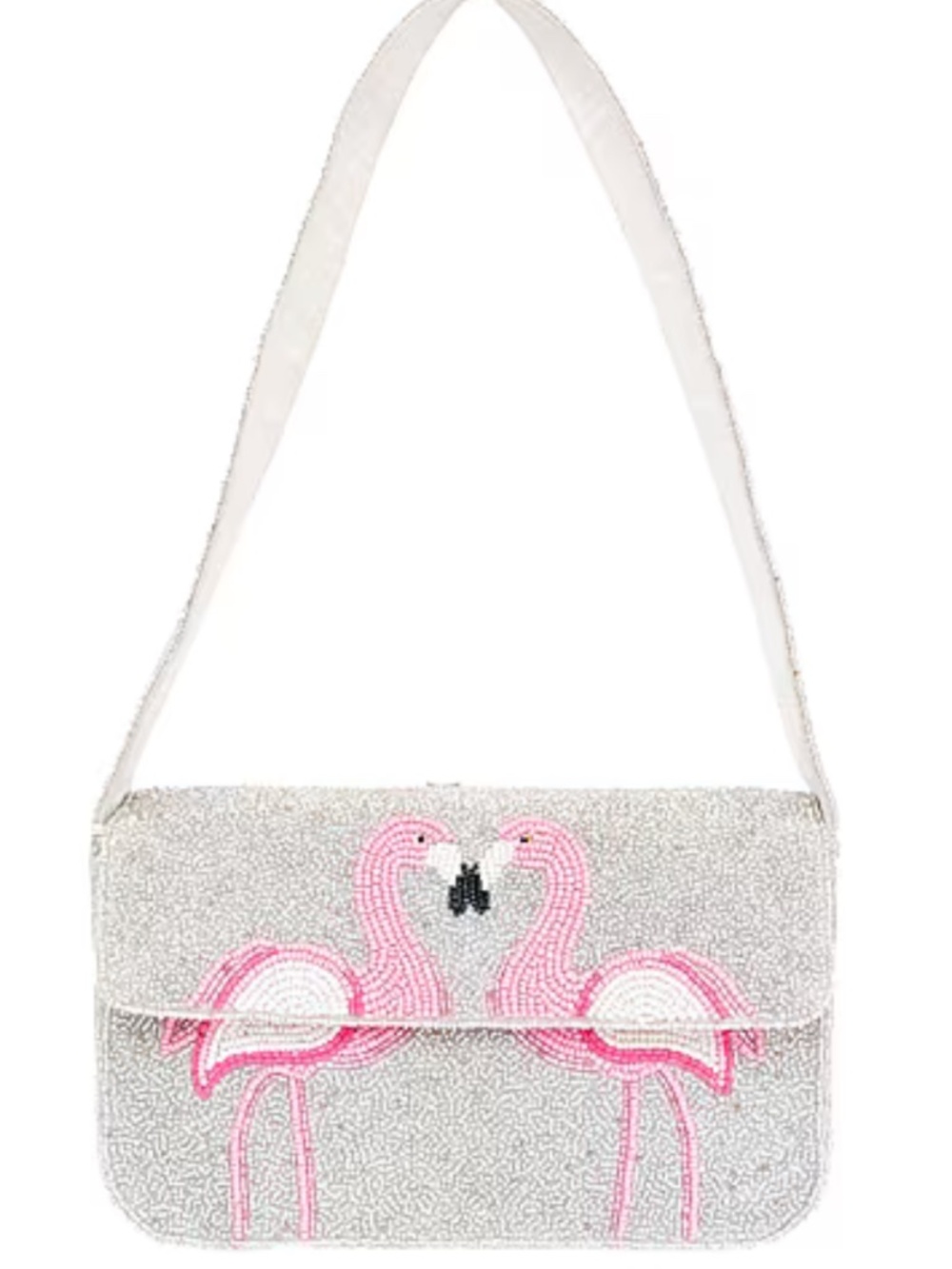 NWT Sol and Mer Beaded Flamingo Shoulder Bag